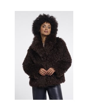 Rino & Pelle jacket with revers collar lias.7002611 11099 coffee roast
