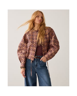 Summum jacket jacquard lurex 1s1319-12528 335 dark burgundy