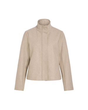 Vila viclaudia l/s high neck short jkt 14119186 natural melange