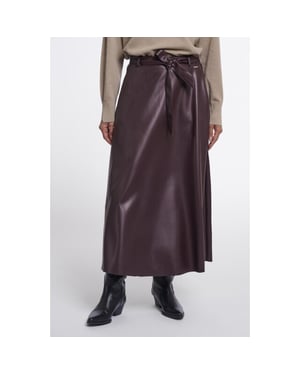 Rino & Pelle faux leather skirt with belt chelsea.7502611 10873 chocolate bean