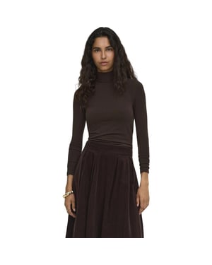 Only Onlglamour l/s roll-neck top jrs noos black coffee