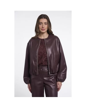 Rino & Pelle Lomee.7502611 rino en pelle faux leather blouson jacket chocolate bean