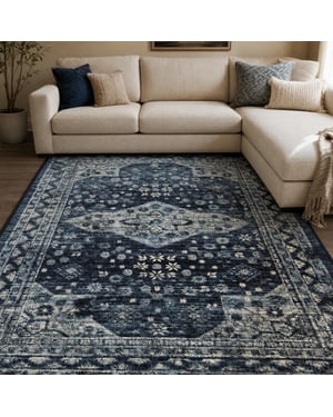Muratap Vintage vloerkleed navy- 160x230 cm