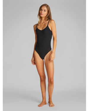 Calvin Klein Shapewear skulpterad stay put nätstringbodysuit i svart