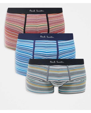 Paul Smith 3-pack logot trunks i flerfärgad rand