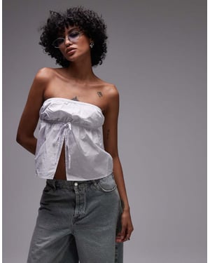 Rhythm posie gathered strapless top in white