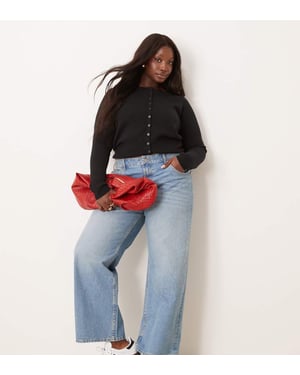 ASOS DESIGN Curve baggy jeans i ljus tvätt