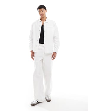 ASOS DESIGN koord lösa jeans i vitt