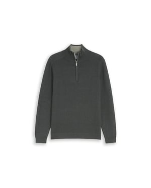 Tom Tailor Basic trui zip olijf