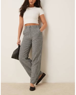 Abercrombie & Fitch klassiska högmidjade byxor i svart gingham