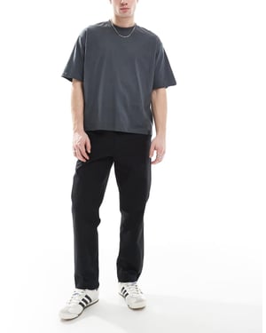 Farah Hawtin kanvas tapered byxor i svart