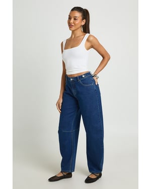 High Waist Loose Fit Barrel Jean