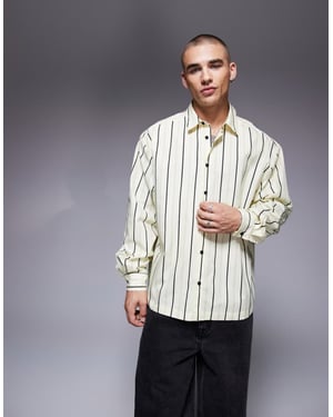 ASOS DESIGN oversized randig skjorta i gul