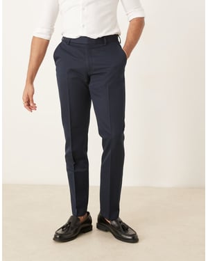ASOS DESIGN skräddarsydda slim fit byxor i marinblått