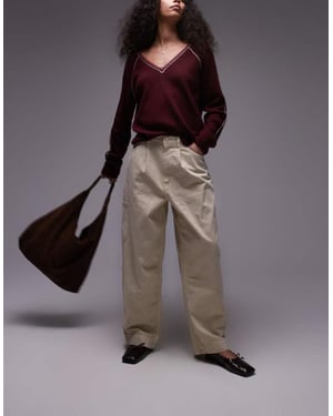 Topshop smart cargo trouser in beige