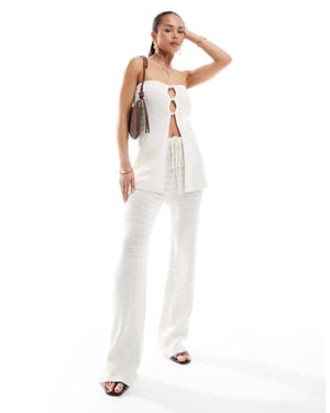 4th & Reckless crochet beach trousers co-ord in cream