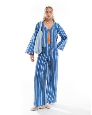 Esmee Exclusive beach trouser in blue stripe
