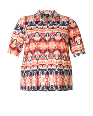 COLLETTA Phileine Tops - Spice Red/Multi colo