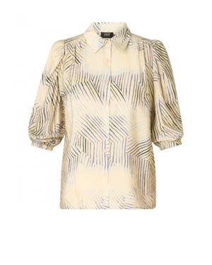 YEST CURVE Vajenna Tops - Light Blue/Multi-Col