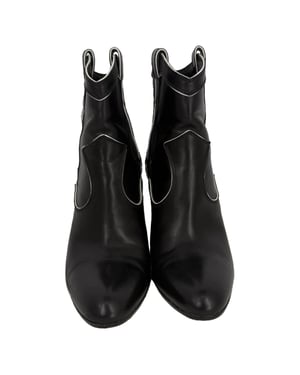 Gianvito Rossi Western Ankle Boots in Black Leather