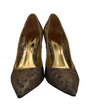 Gianvito Rossi Gianvito 105 Pointed Toe Pumps in Gold Metallic Glitter