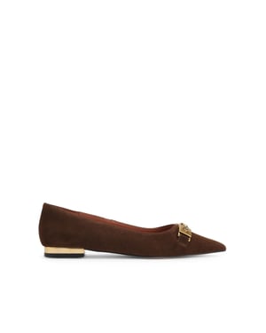 Kurt Geiger London Suede Kingsley Pointed Flat Ballet Flats
