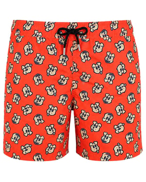 Happy Socks Doggo Mens Orange Swim Shorts