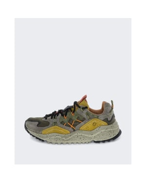 Flower Mountain Heren leren sneaker met vetersluiting