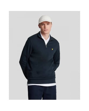 Lyle and Scott Ml2022vt loopback quarter zip dark navy heren sweat