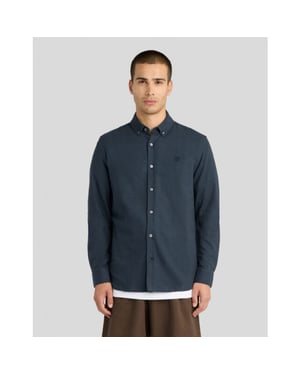 Lyle and Scott Lw2542v tonal plain flannel shirt overhemd