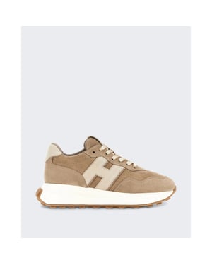 Hogan Dames sneaker h641 allacciato h patch-brown (2)