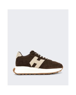 Hogan Dames sneaker h641 allacciato h patch-brown (3)