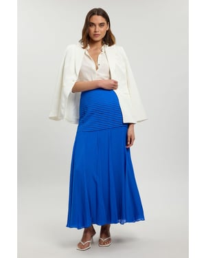 Viscose Georgette Drop Hem Woven Maxi Skirt