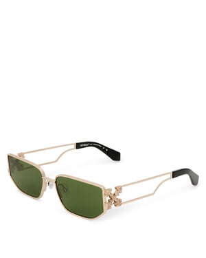 Accessories Off White Allen Rectangle Sunglasses in Gold - Green