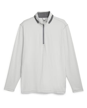 Men's Puma Lightweight Quarter Zip Jumper in Ash Gray/Slate
