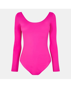Women's Balenciaga Stretch Bodysuit in Lipstick Pink