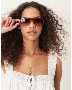 Jeepers Peepers aviator skyddsglasögon i gradientbrunt