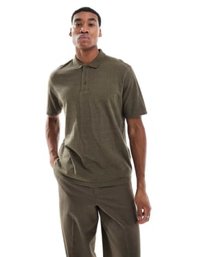 Another Influence short sleeve polo shirt in khaki