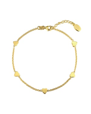 Heart Charm Anklet Available in gold plated, rose gold plated and sterling silver Gold Plate