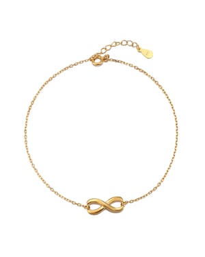 18ct Gold Plated Floating Eternity Anklet with Extender Chain