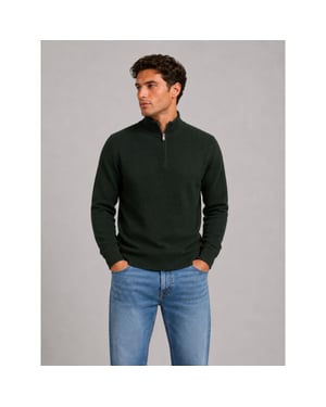 Matinique Lagoon half zip trui dark forest