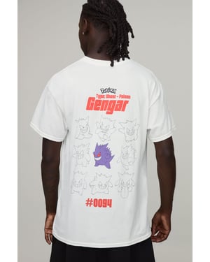 Oversized Gengar Pokemon License Print T-shirt