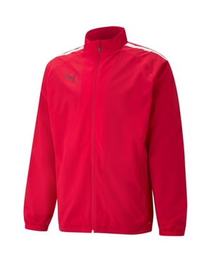 Men's Puma Teamliga Sideline Jacket Tracksuit Top in Red/White