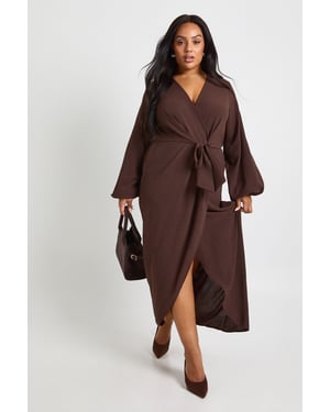 Plus Textured Tie Detail Maxi Dress