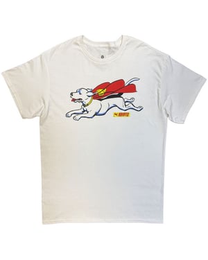 DC Comics Unisex Adult Superman Krypto Flying T-Shirt (White)