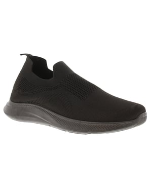 Focus Mens Trainers Breathable Knitted Textile Micah Slip On black