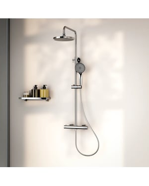 Mirlux Regendouche luno chroom met thermostaatkraan 22 cm