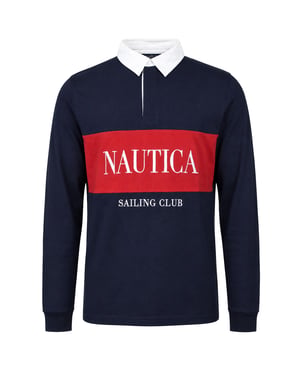Nautica Murray Mens Dark Navy Rugby Shirt