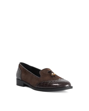 Dune Ladies Gema - Suede Tassel Brogue Slippers