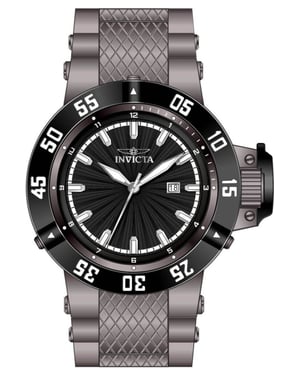 Invicta Subaqua 50792 Herenhorloge - Quartz Uurwerk - Roestvrij Staal met Zwarte Wijzerplaat - 50 mm